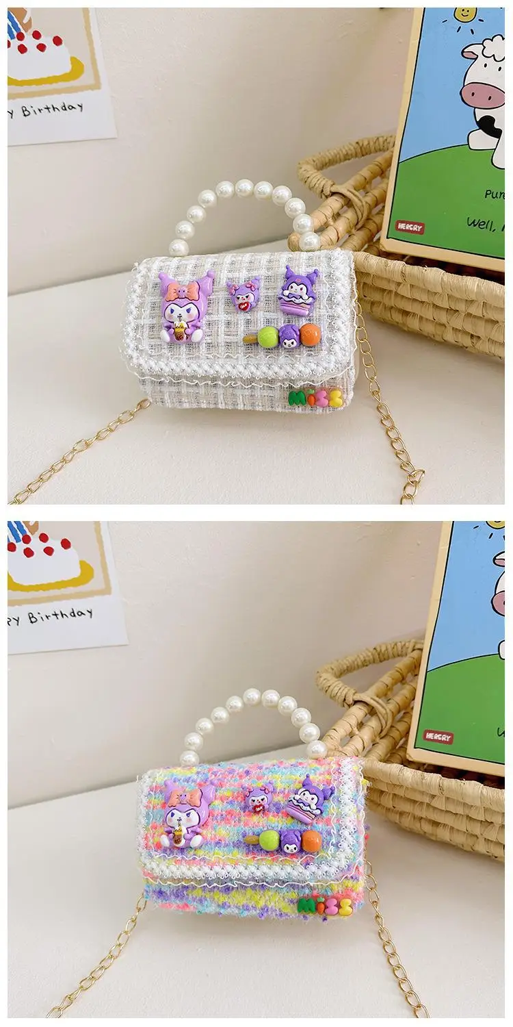 Girls Cartoon Pearl Shoulder Bag with Chain — feature 16