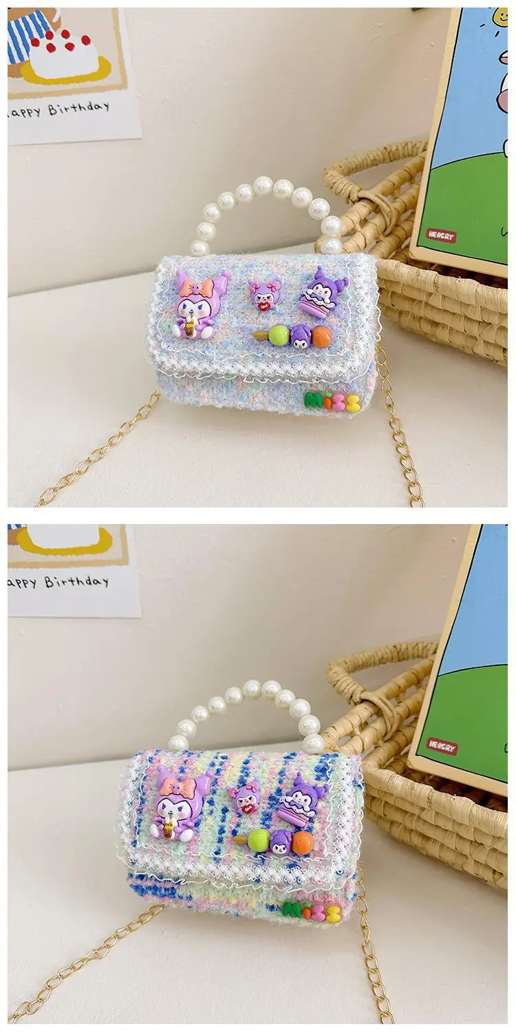 Girls Cartoon Pearl Shoulder Bag with Chain — feature 18