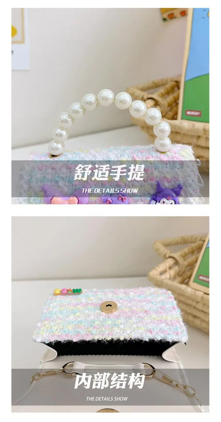 Girls Cartoon Pearl Shoulder Bag with Chain — feature 21