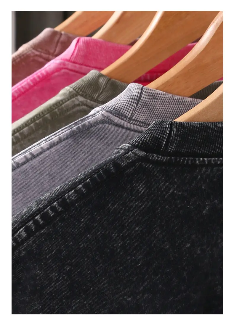 Men Vintage Washed Cotton T-Shirt Brown — feature 22