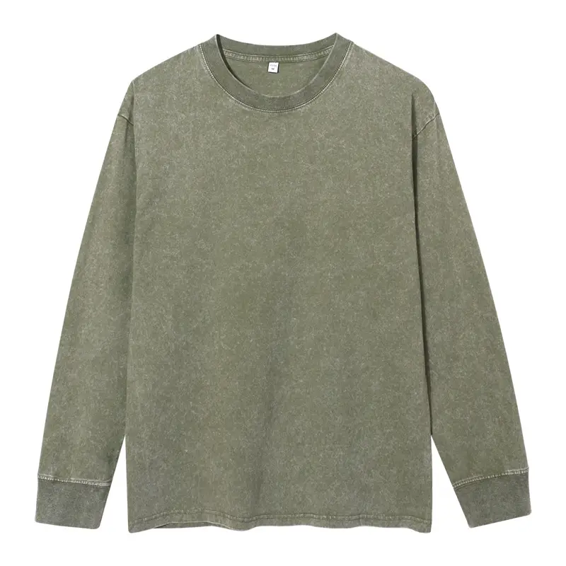Men Vintage Washed Cotton T-Shirt Brown - Image 3