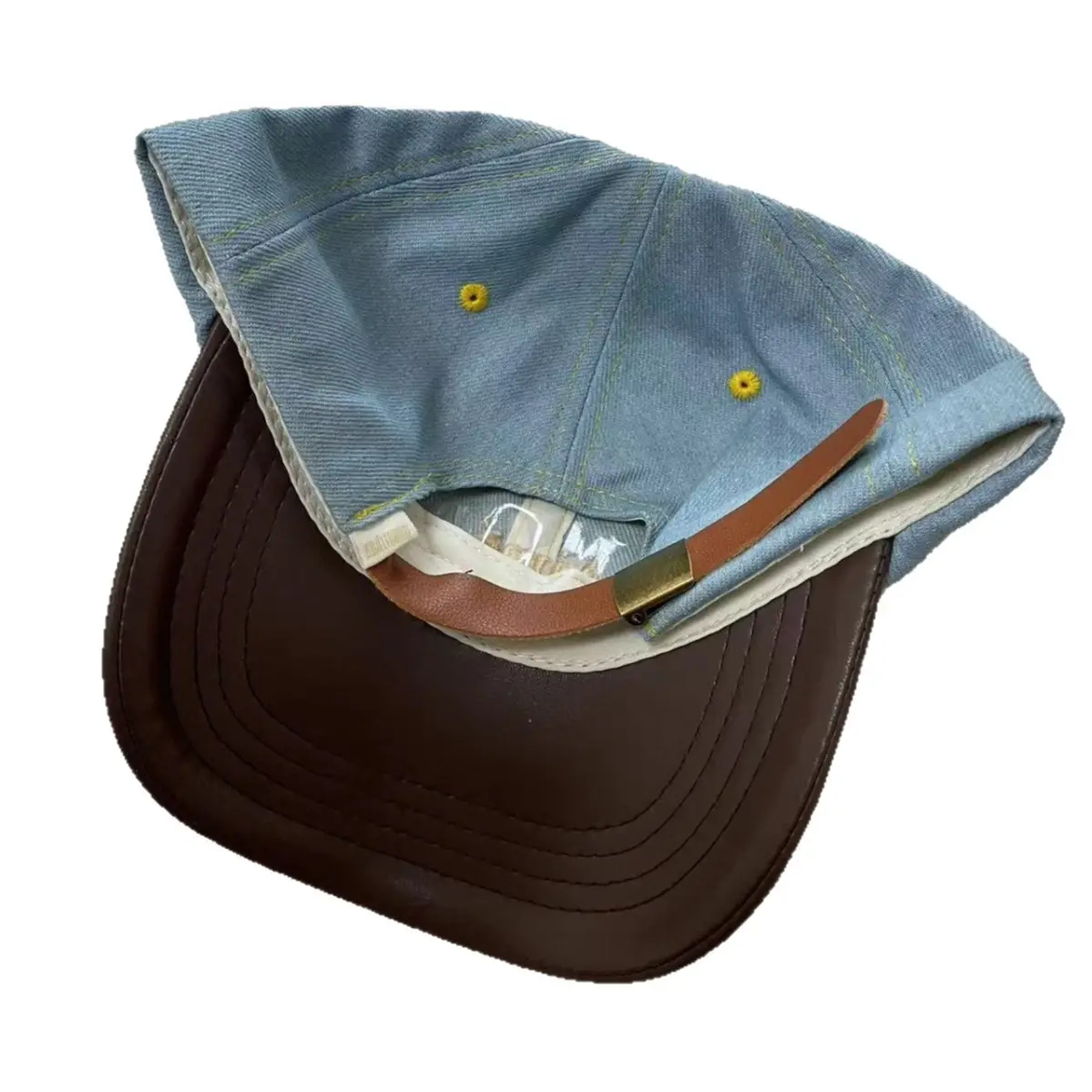 American Denim Cap with Letter Embroidery Large Head - Image 5