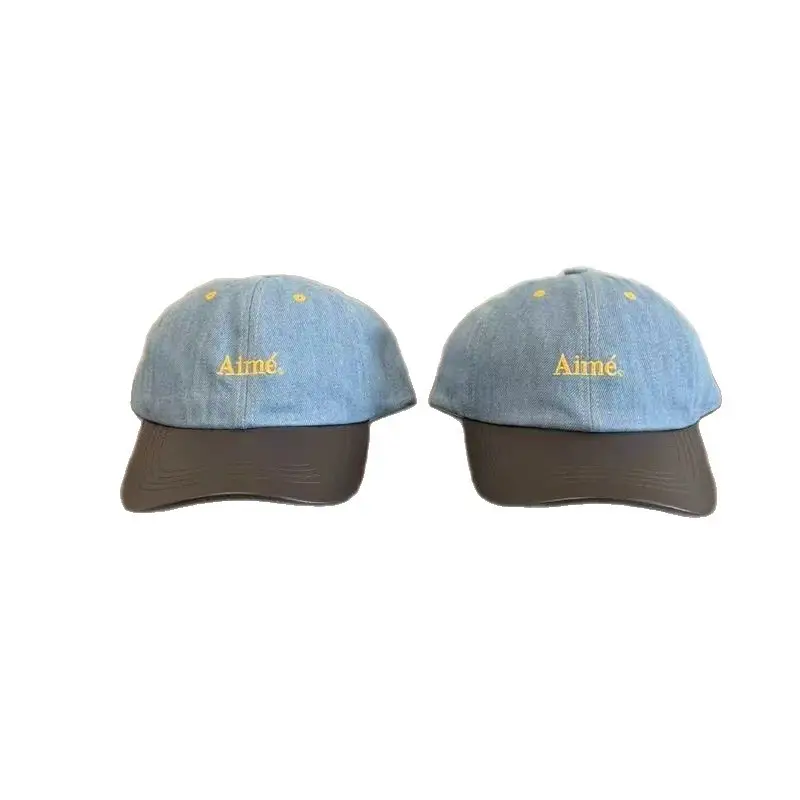 American Denim Cap with Letter Embroidery Large Head - Image 7