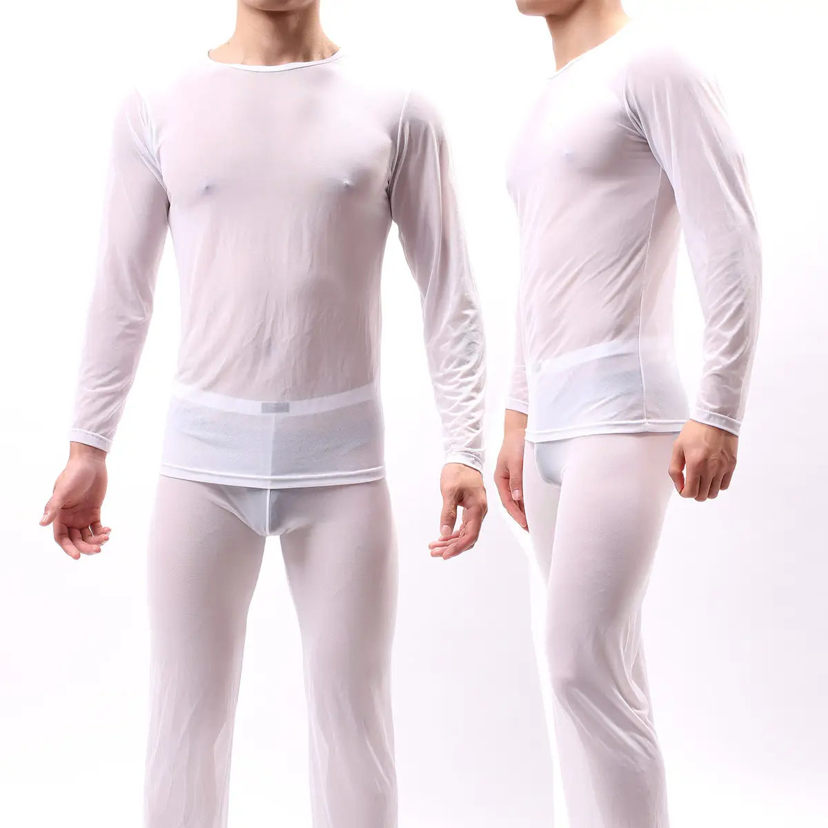 Purple Long Sleeve Mesh T-Shirt for Men — feature 18