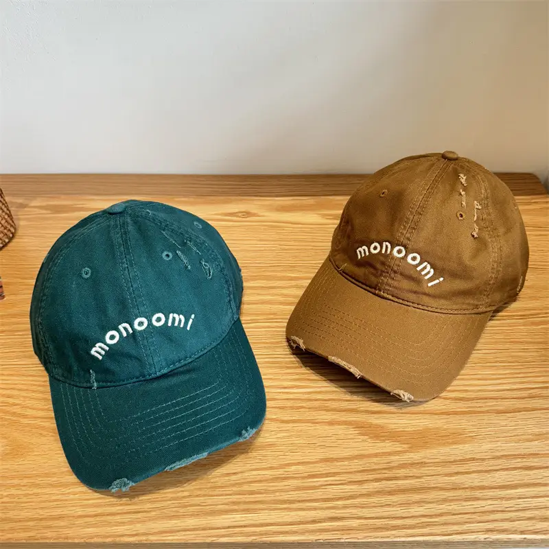Black Washed Baseball Cap with Letter Embroidery for Men - Image 6