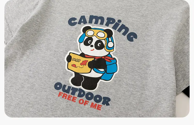 Camping Baby T-Shirt Grey Black Spring Outfit — feature 29