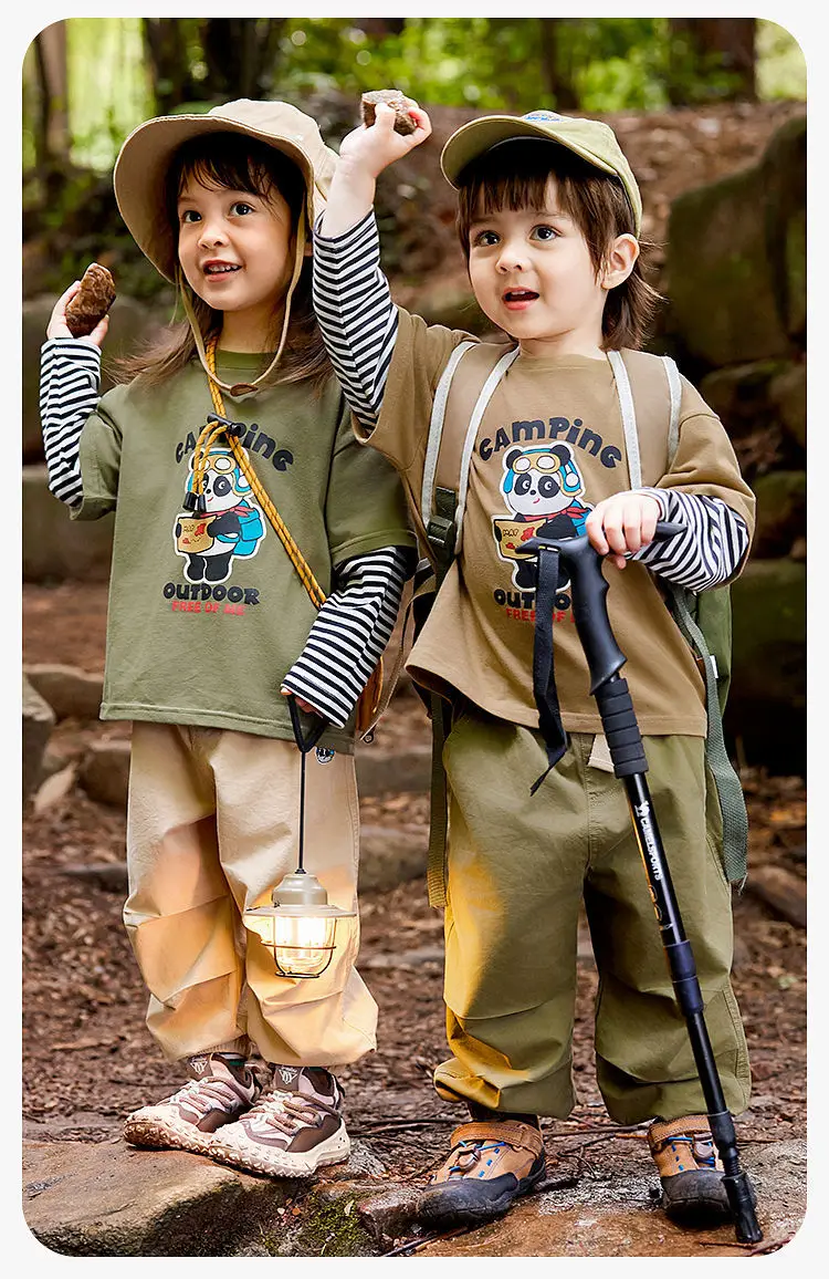 Camping Baby T-Shirt Grey Black Spring Outfit — feature 6