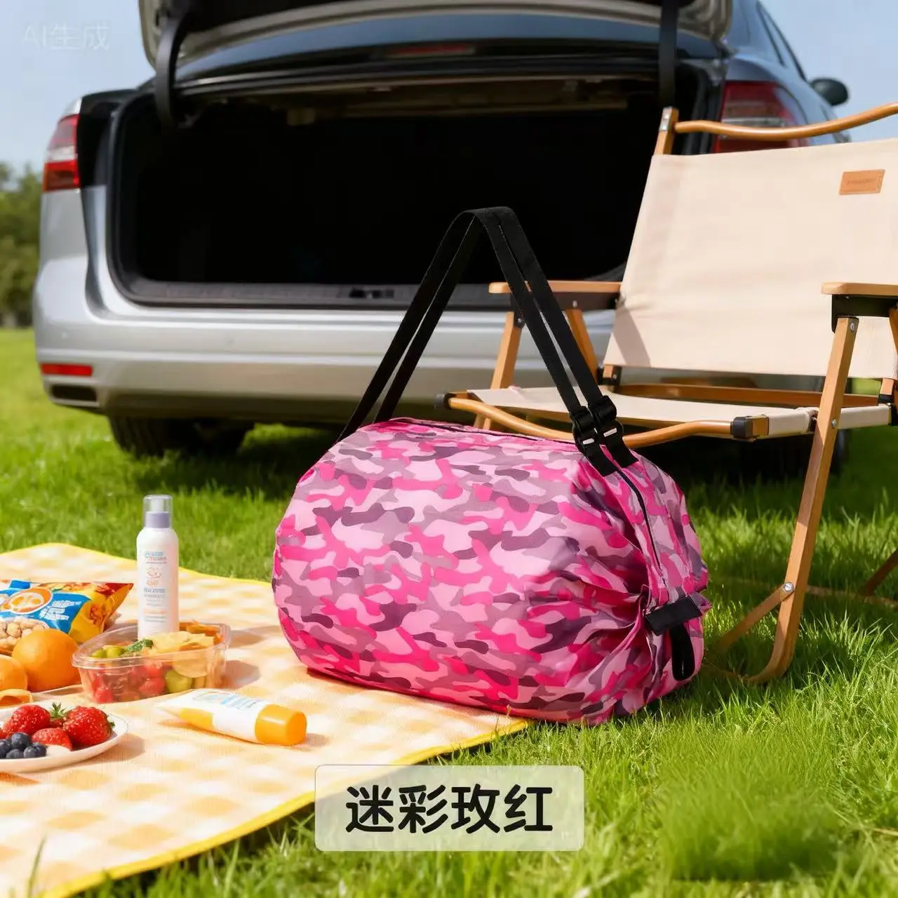 Japanese Camo Folding Shopping Bag Extra Large Single Shoulder - Image 14