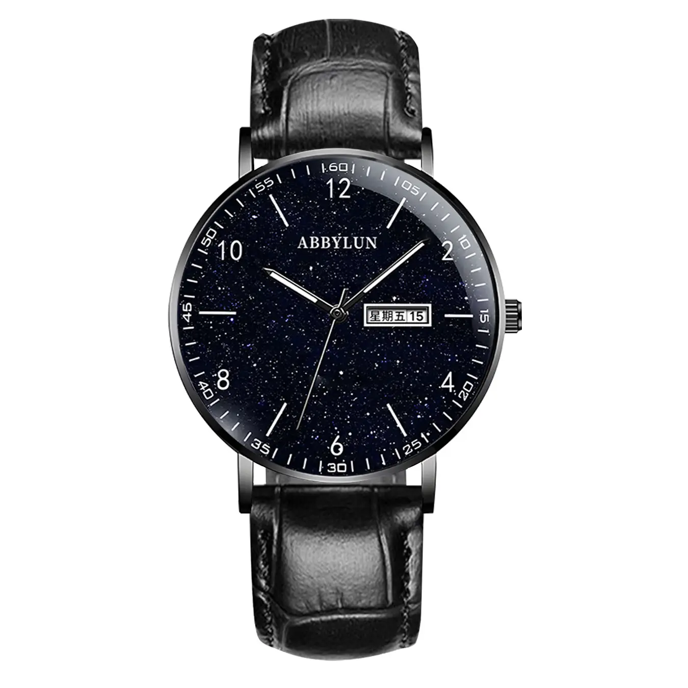 Men's Starry Sky Luminous Quartz Watch with Mesh Belt