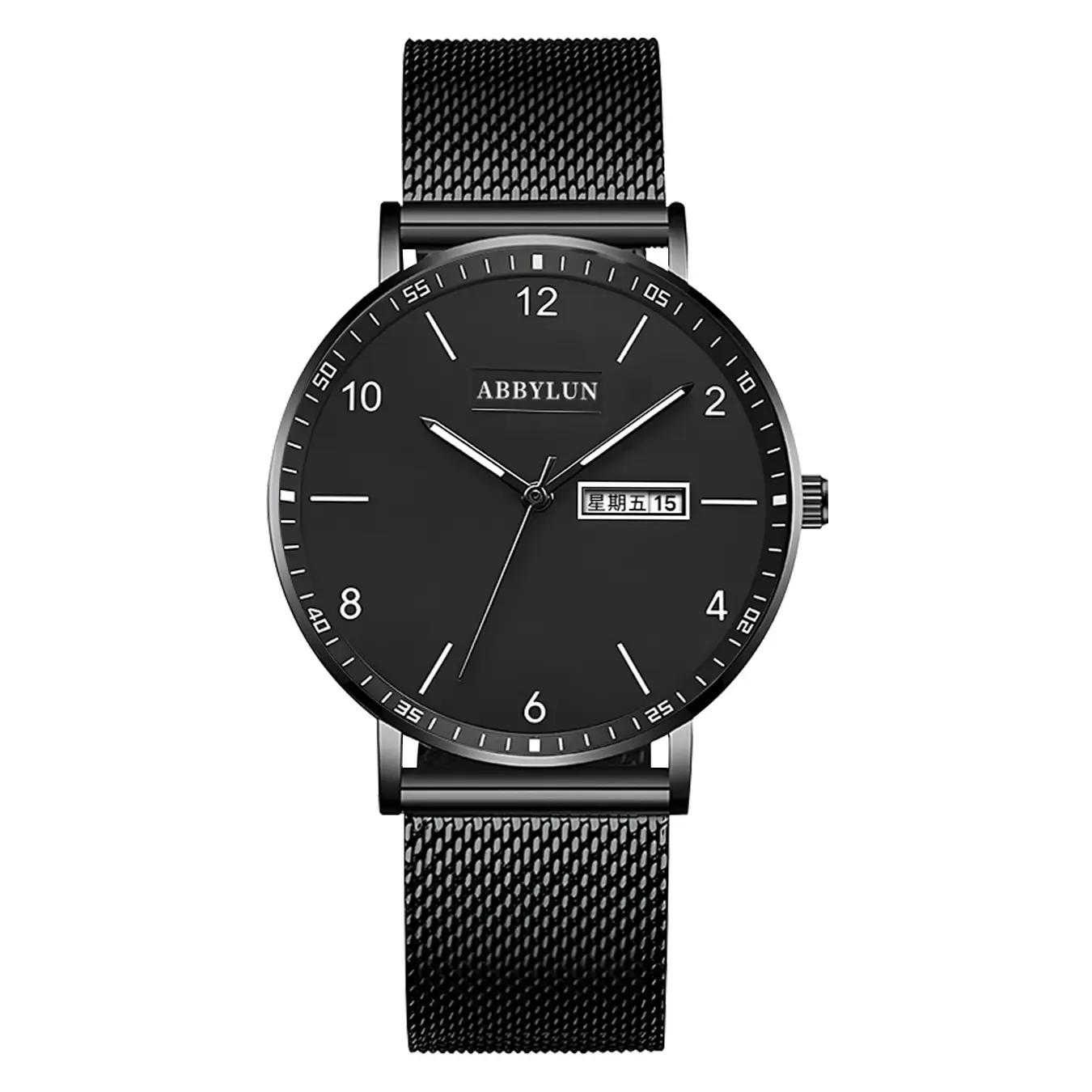 Men's Starry Sky Luminous Quartz Watch with Mesh Belt