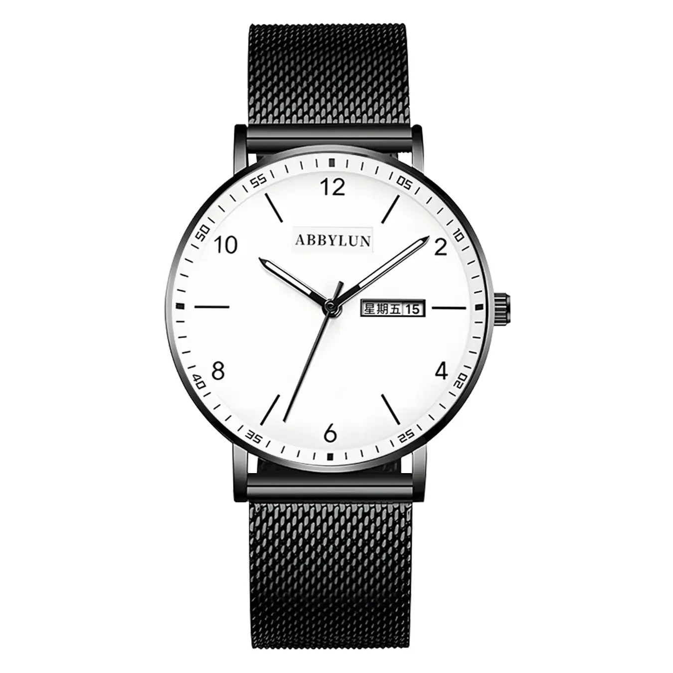 Men's Starry Sky Luminous Quartz Watch with Mesh Belt