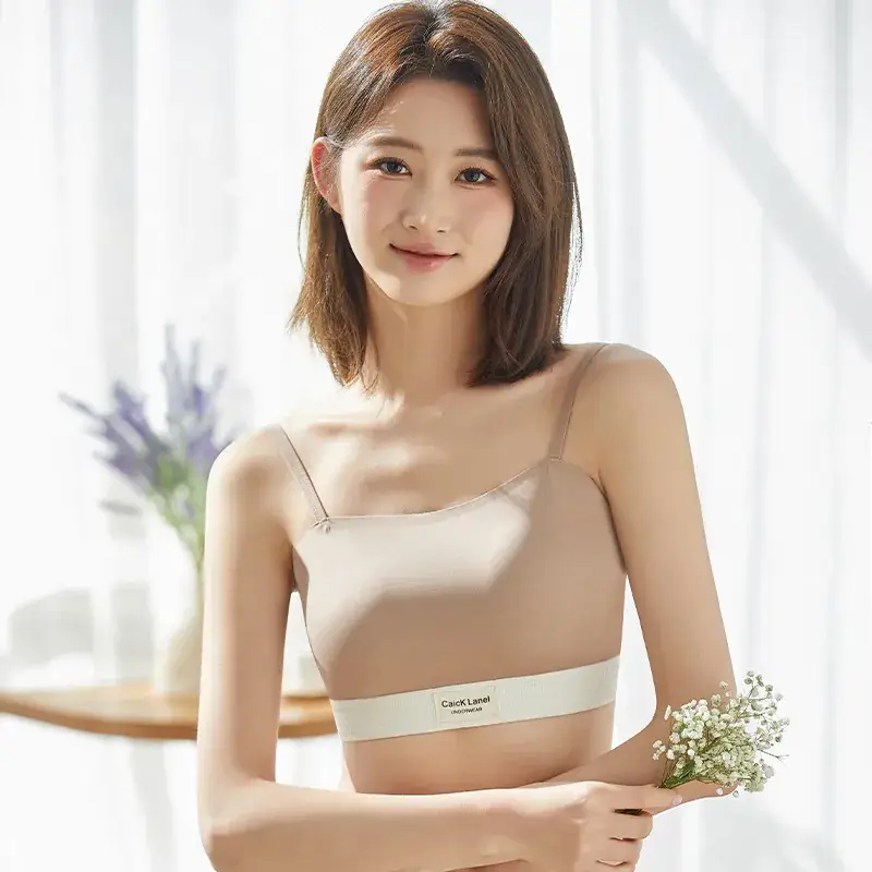 White Fixed Cup Strap Bra for Women - Image 7