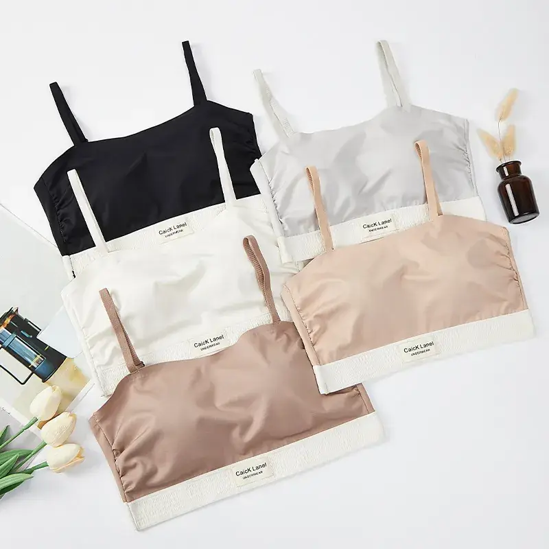 White Fixed Cup Strap Bra for Women - Image 9