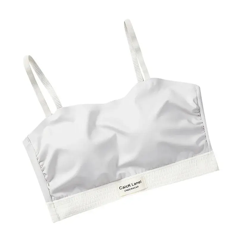 White Fixed Cup Strap Bra for Women - Image 10