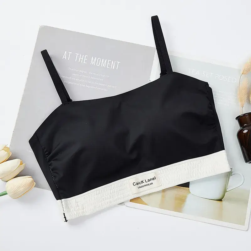 White Fixed Cup Strap Bra for Women - Image 2