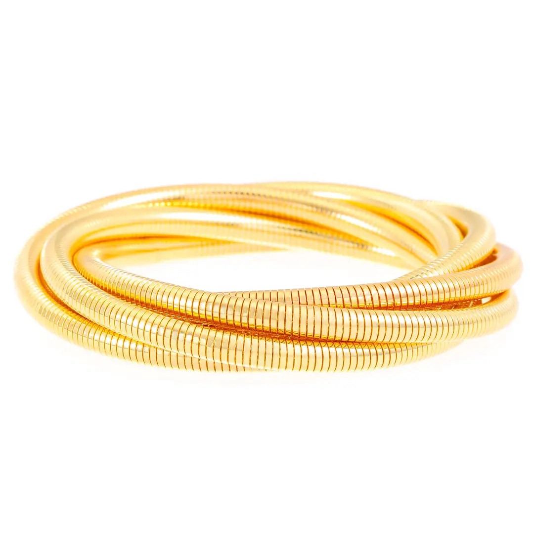 European and American Exaggerated Personality Wide-brimmed Spring Bracelet Women's Spiral Stripe Geometric Snake Chain Bracelet Cross-border Jewelry