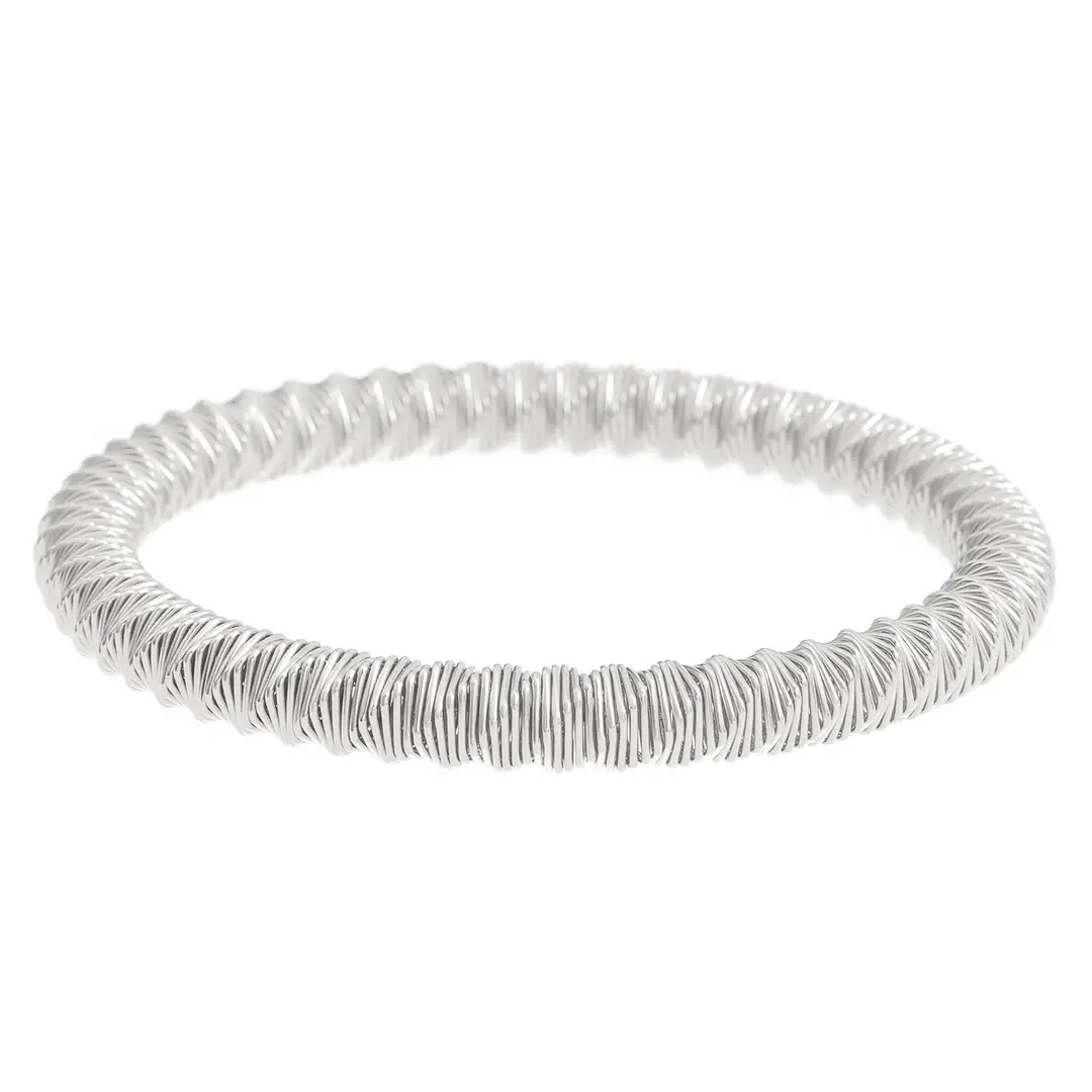 European and American Exaggerated Personality Wide-brimmed Spring Bracelet Women's Spiral Stripe Geometric Snake Chain Bracelet Cross-border Jewelry