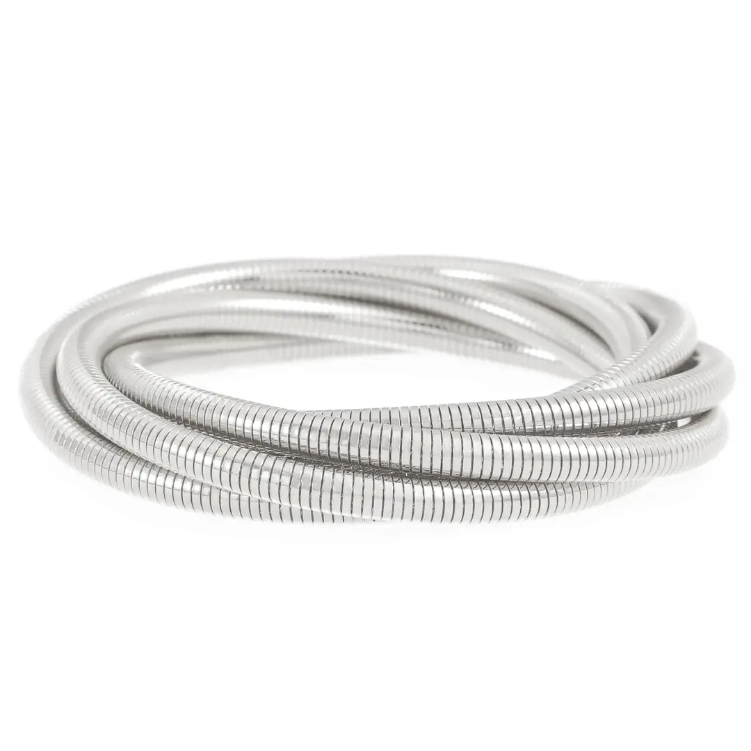 European and American Exaggerated Personality Wide-brimmed Spring Bracelet Women's Spiral Stripe Geometric Snake Chain Bracelet Cross-border Jewelry