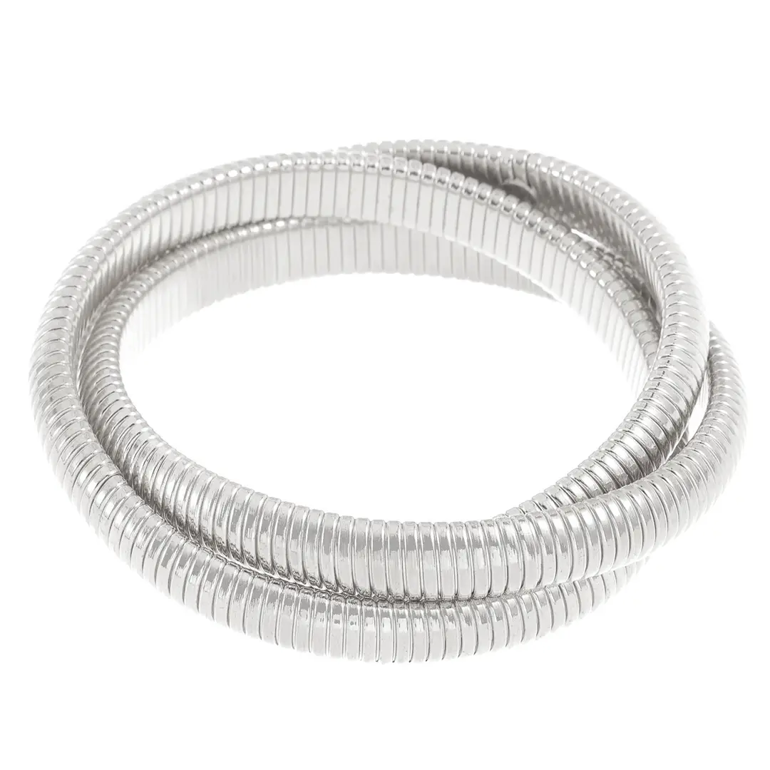 European and American Exaggerated Personality Wide-brimmed Spring Bracelet Women's Spiral Stripe Geometric Snake Chain Bracelet Cross-border Jewelry