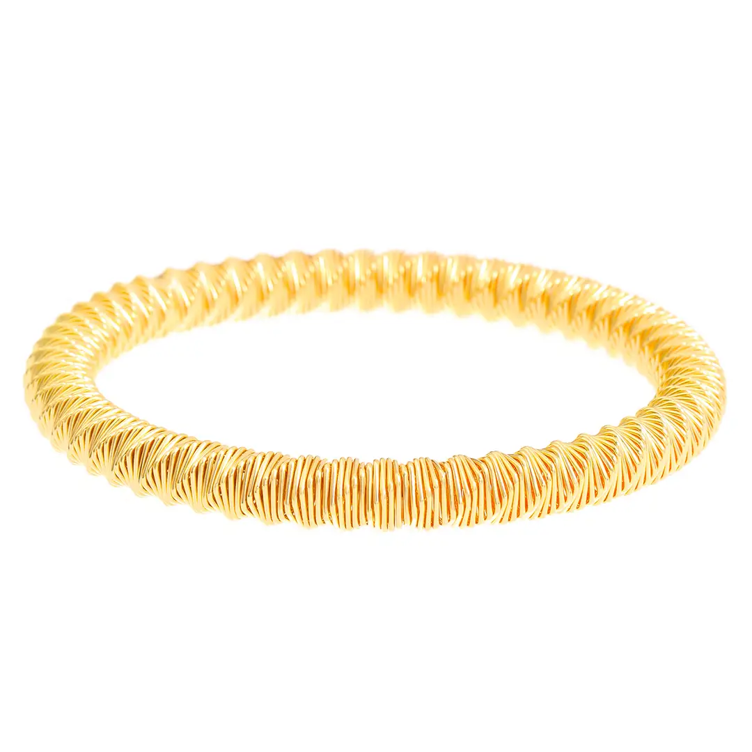 European and American Exaggerated Personality Wide-brimmed Spring Bracelet Women's Spiral Stripe Geometric Snake Chain Bracelet Cross-border Jewelry