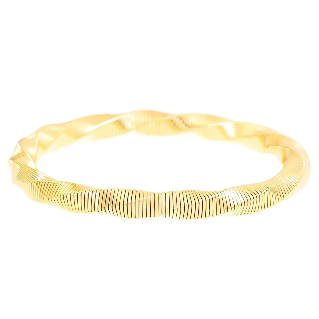 European and American Exaggerated Personality Wide-brimmed Spring Bracelet Women's Spiral Stripe Geometric Snake Chain Bracelet Cross-border Jewelry