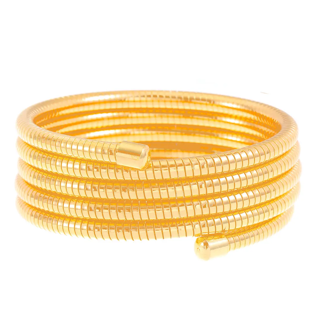 European and American Exaggerated Personality Wide-brimmed Spring Bracelet Women's Spiral Stripe Geometric Snake Chain Bracelet Cross-border Jewelry