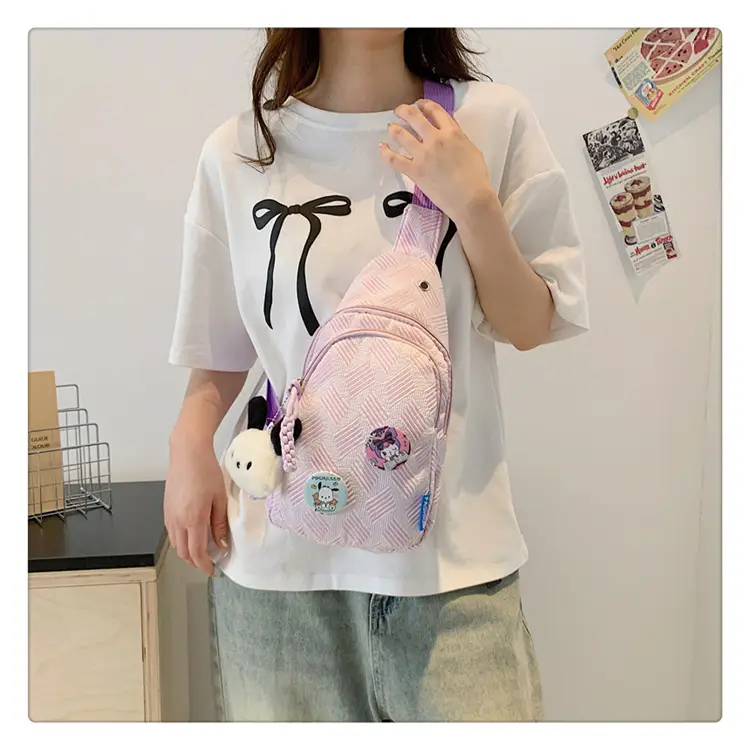 Sweet Pink Crossbody Bag for Girls College Style — feature 14