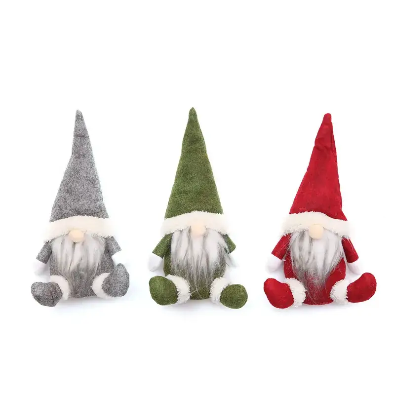 Santa Claus Faceless Elf Doll for Christmas Window Decor