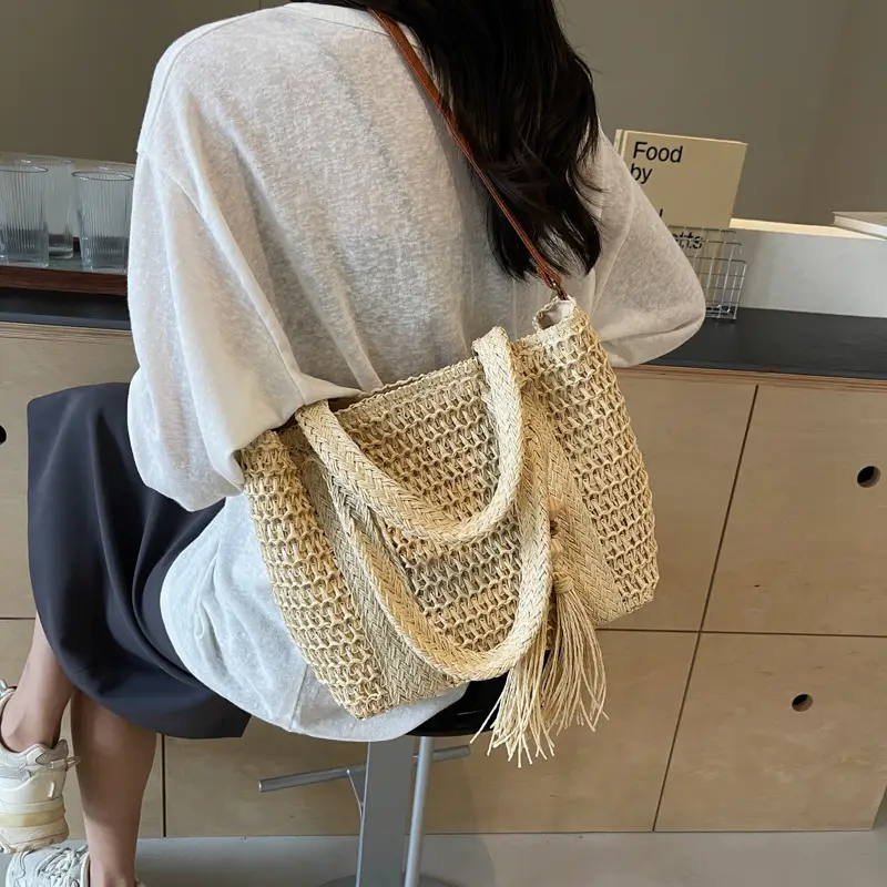 Women's Straw Woven Shoulder Bag Niche Design 2024 - Image 6