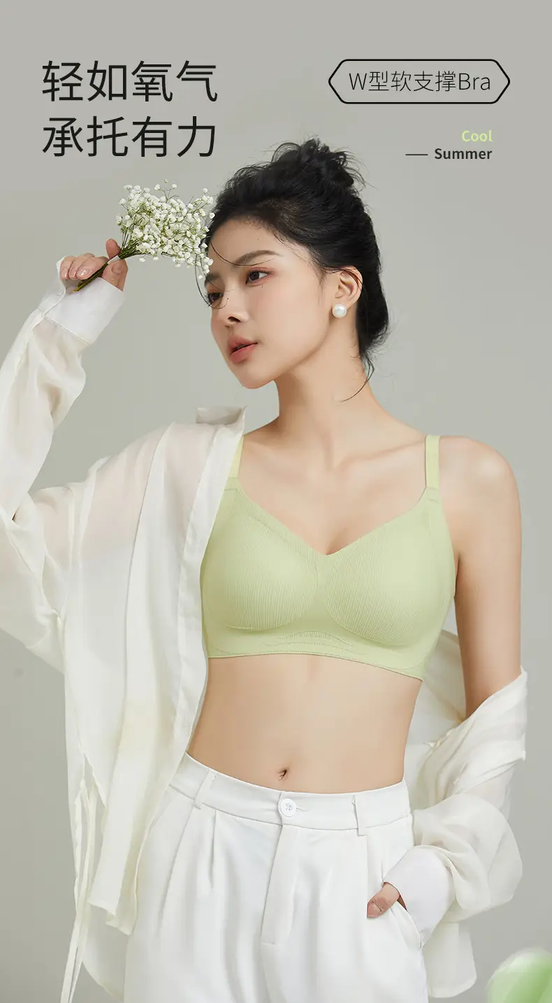 Honeycomb Pull-Up Bra for Women, Non-Steel Ring, Breathable, Summer — feature 2