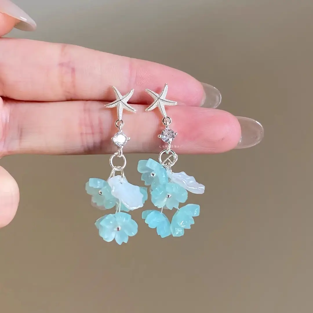 Seaside Style Super Fairy French Retro Shell Tassel Earrings High Sense Niche Design Elegant Extracts Vacation