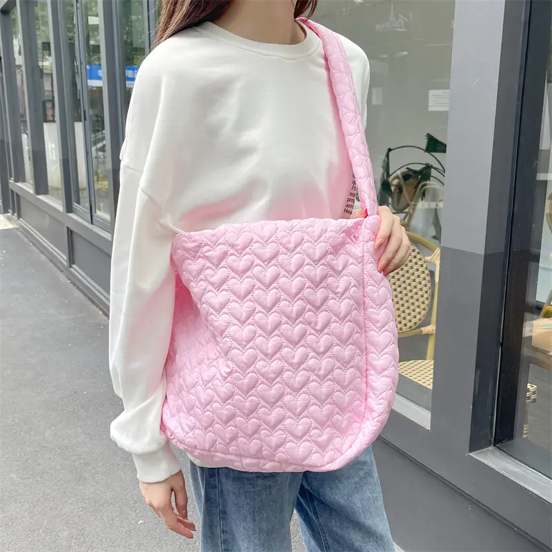 Japanese Quilted Heart Cotton Crossbody Bag for Women — feature 10