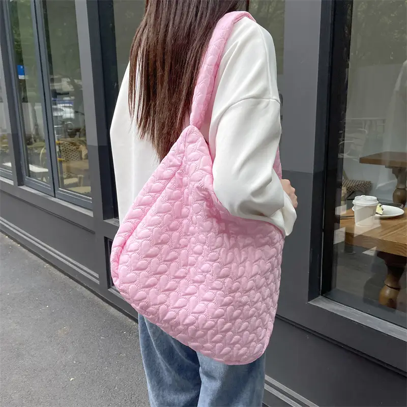 Japanese Quilted Heart Cotton Crossbody Bag for Women — feature 11