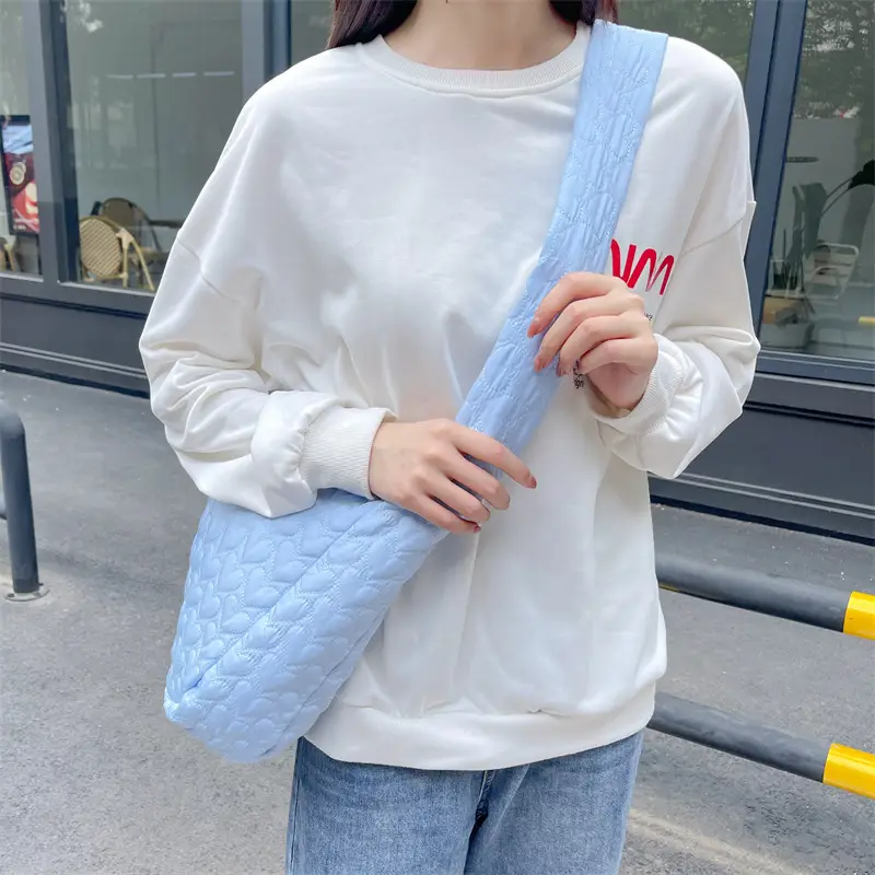 Japanese Quilted Heart Cotton Crossbody Bag for Women — feature 15