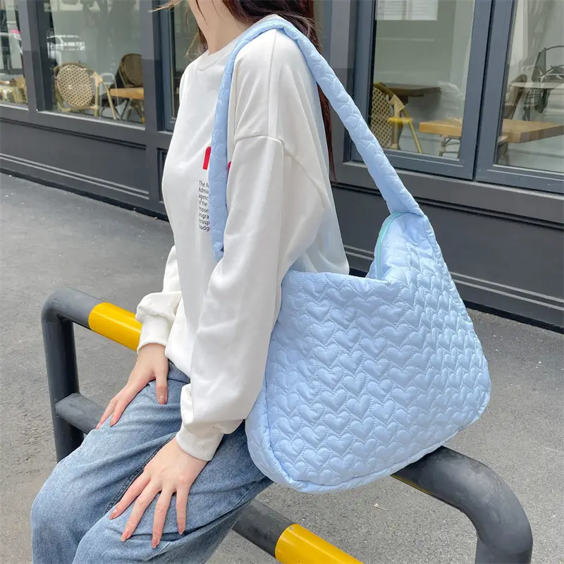 Japanese Quilted Heart Cotton Crossbody Bag for Women — feature 17