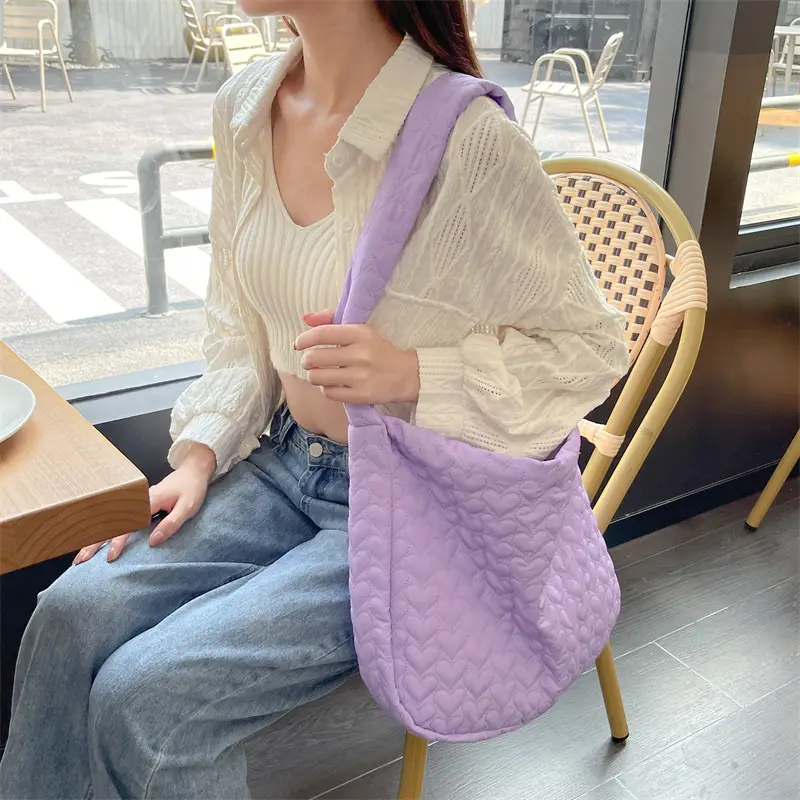 Japanese Quilted Heart Cotton Crossbody Bag for Women — feature 29