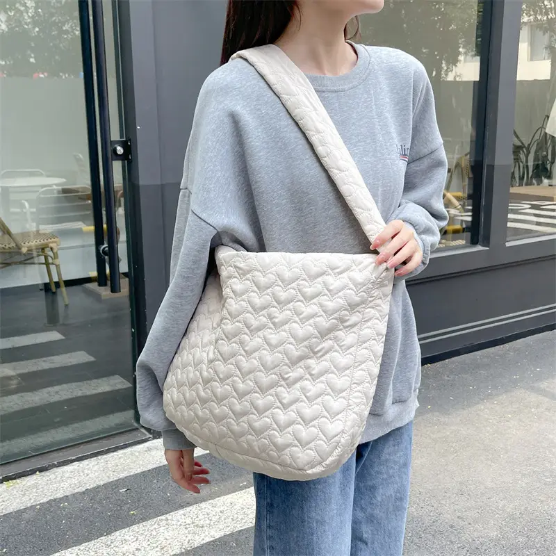 Japanese Quilted Heart Cotton Crossbody Bag for Women — feature 4