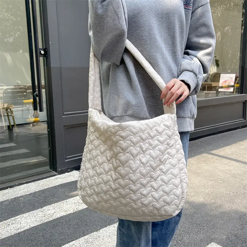 Japanese Quilted Heart Cotton Crossbody Bag for Women — feature 5
