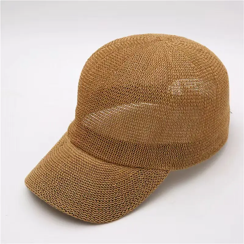 Men Women Sunscreen Cap Straw White Black - Image 5