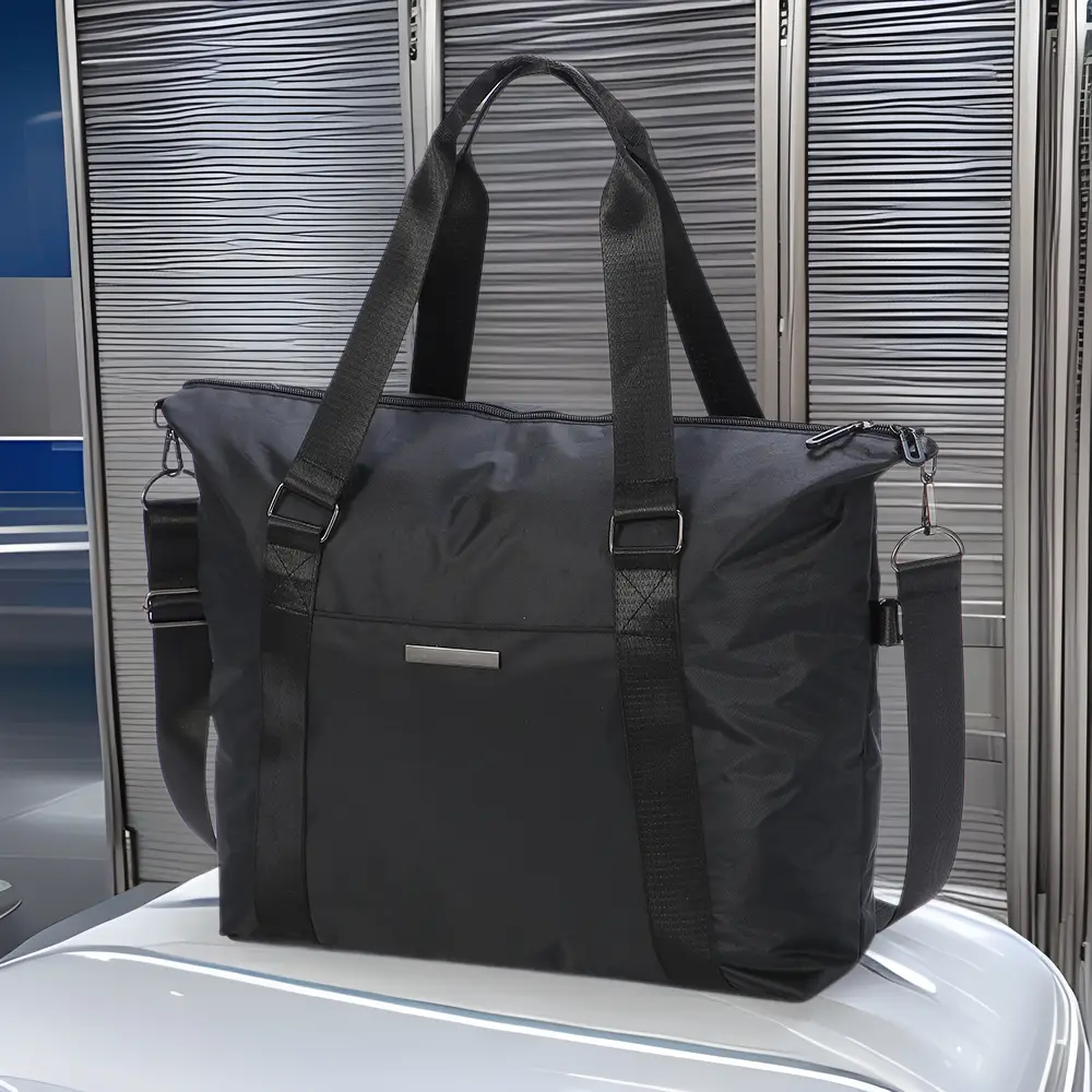 Pink Travel Tote Bag with Large Capacity & Trolley Handle