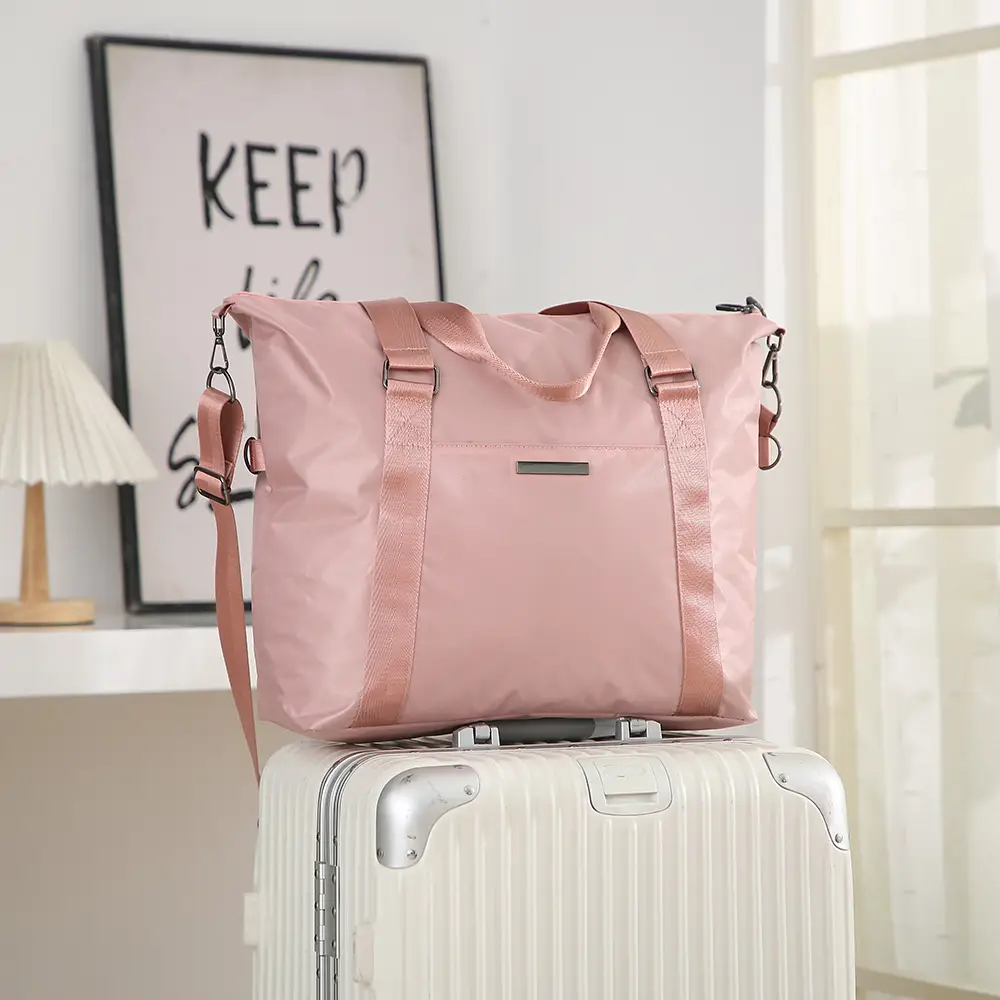 Pink Travel Tote Bag with Large Capacity & Trolley Handle — feature 15