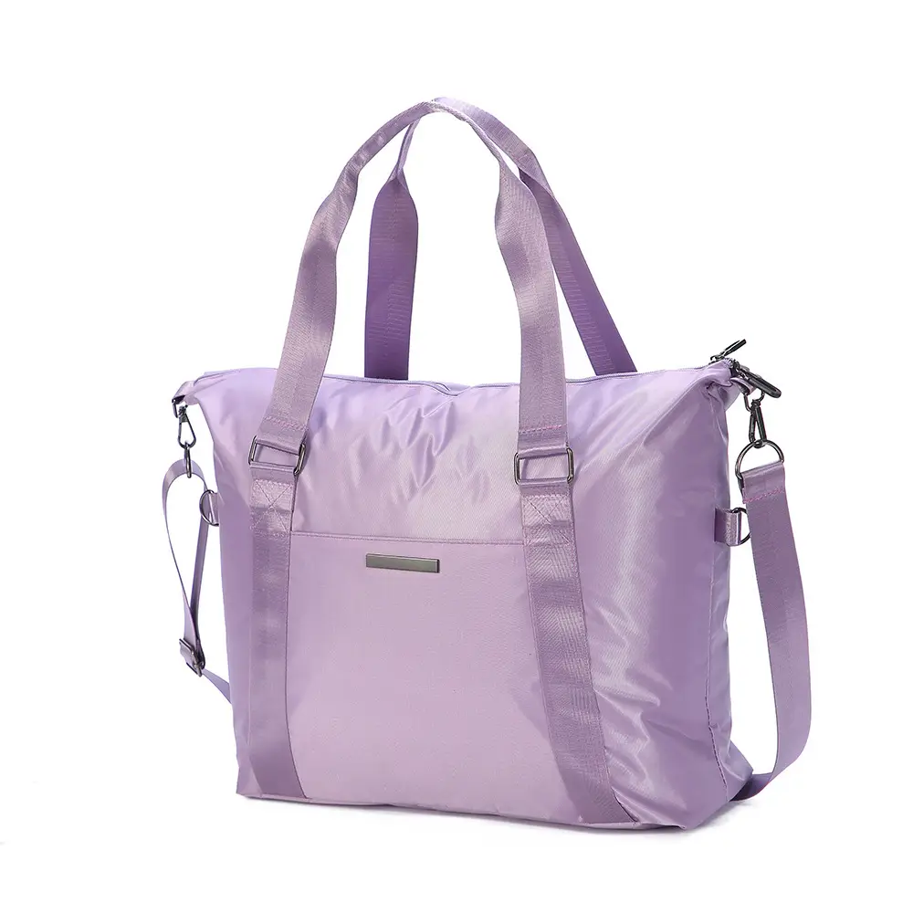 Pink Travel Tote Bag with Large Capacity & Trolley Handle