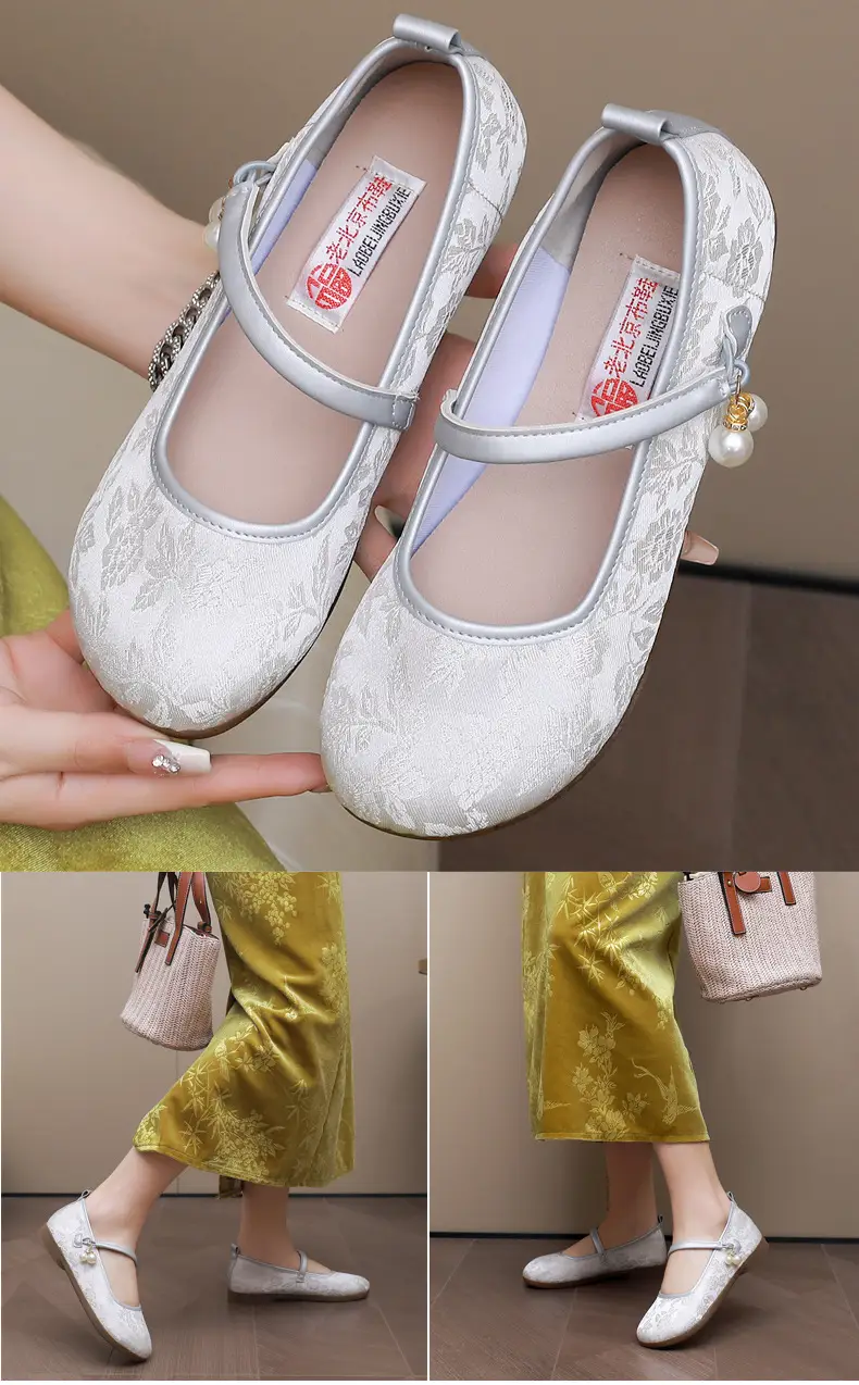 New Chinoiserie National Style Flats Shoes for Women, Comfortable Soft Sole Shallow Mouth Mary Jane Shoes, Ancient Style Han Dynasty Shoes, Old Beijing Cloth Shoes — feature 22