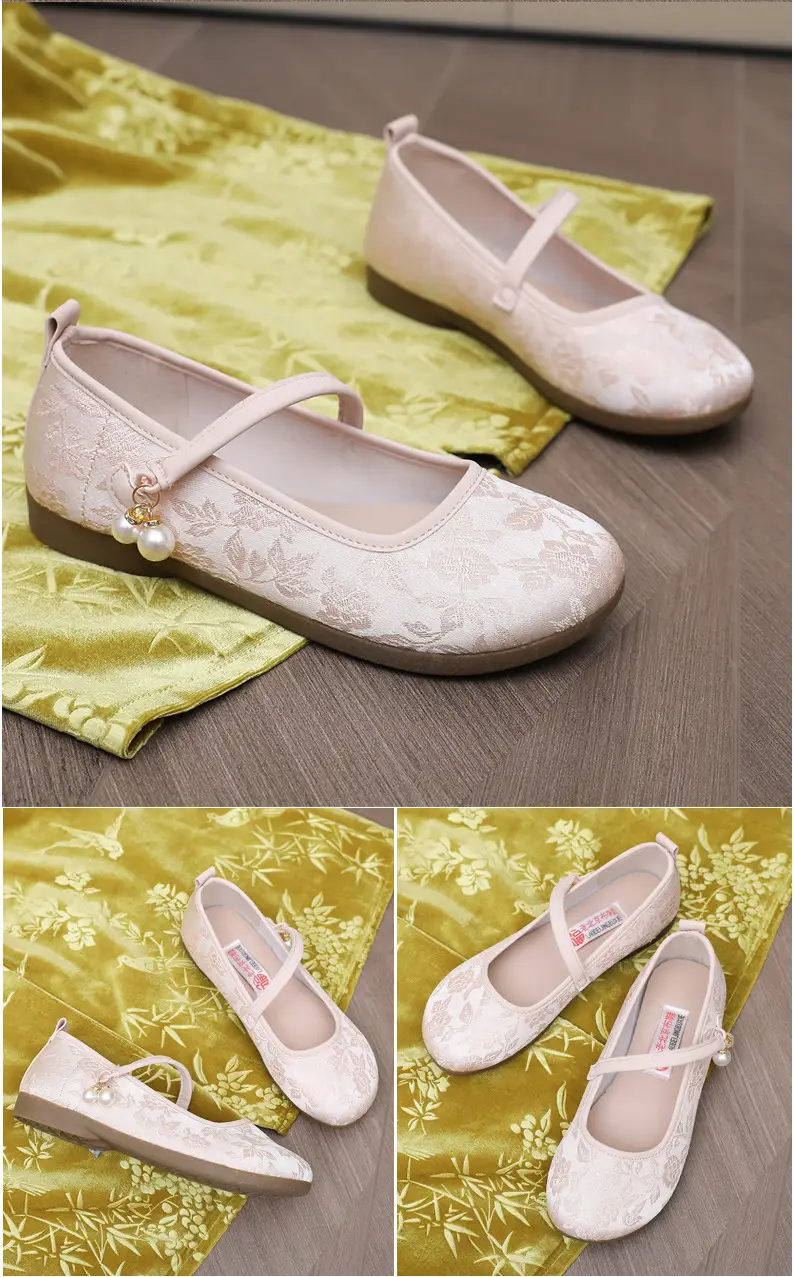 New Chinoiserie National Style Flats Shoes for Women, Comfortable Soft Sole Shallow Mouth Mary Jane Shoes, Ancient Style Han Dynasty Shoes, Old Beijing Cloth Shoes — feature 32