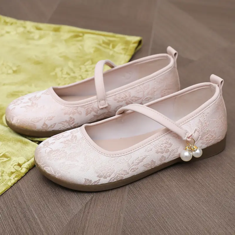 New Chinoiserie National Style Flats Shoes for Women, Comfortable Soft Sole Shallow Mouth Mary Jane Shoes, Ancient Style Han Dynasty Shoes, Old Beijing Cloth Shoes