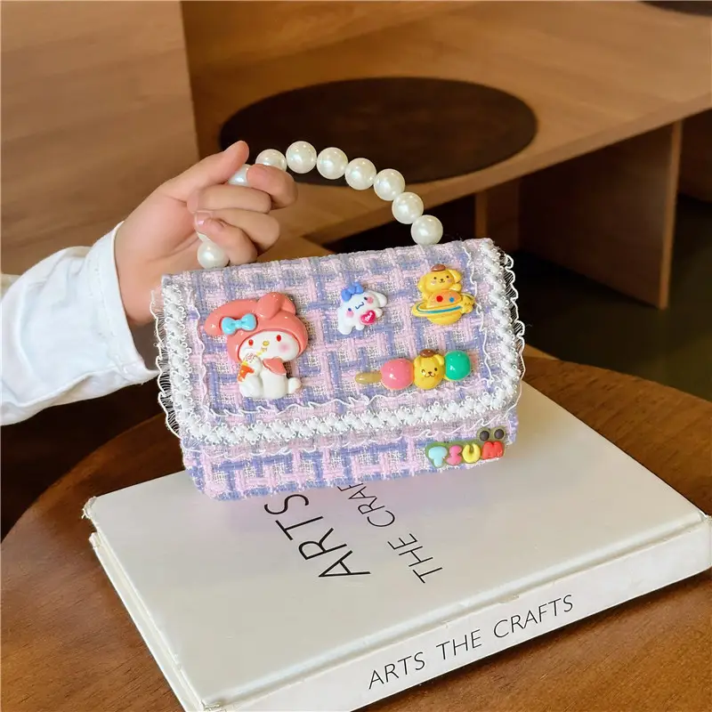 Cute Princess Pearl Chain Handbag for Girls - Image 14