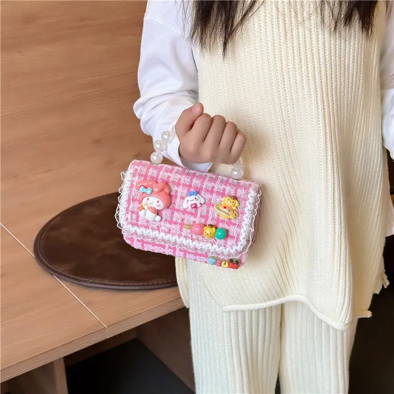 Cute Princess Pearl Chain Handbag for Girls - Image 15