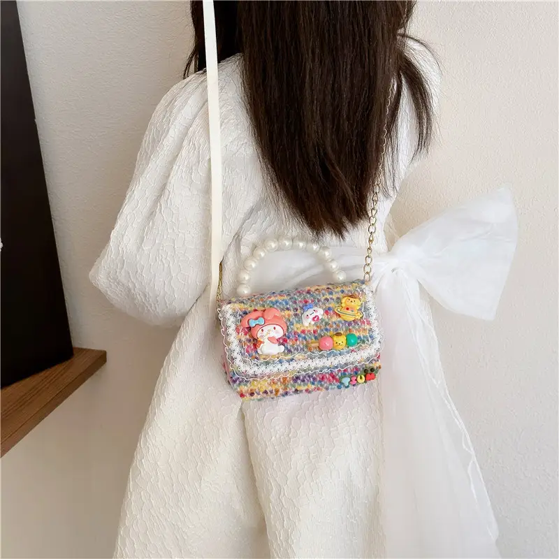 Cute Princess Pearl Chain Handbag for Girls - Image 16
