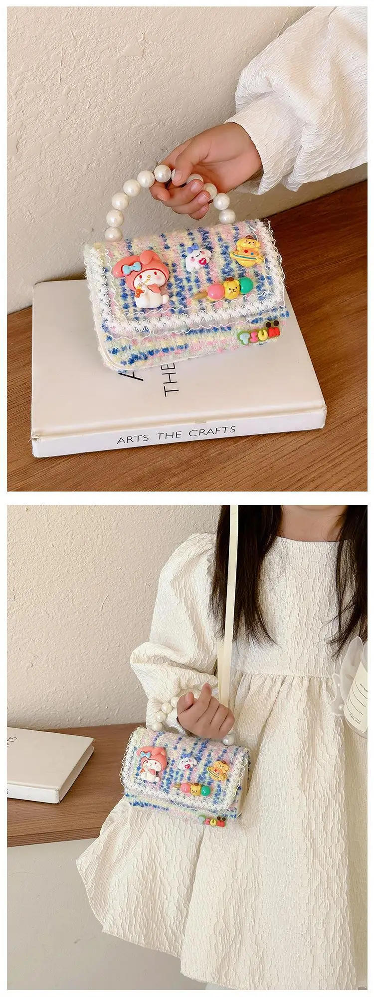Cute Princess Pearl Chain Handbag for Girls — feature 10