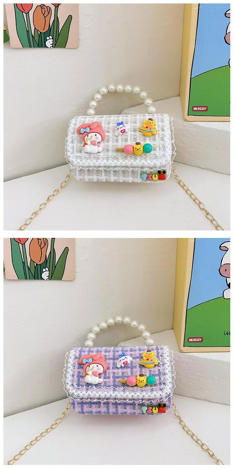 Cute Princess Pearl Chain Handbag for Girls — feature 14
